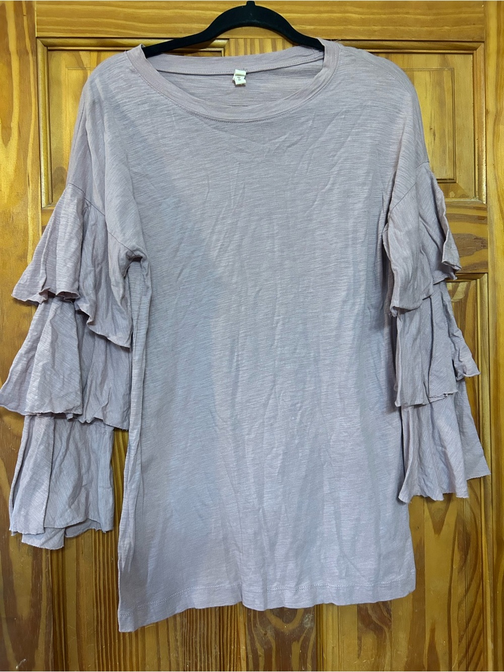 Women's Ruffle Sleeve Top - Blush Pink